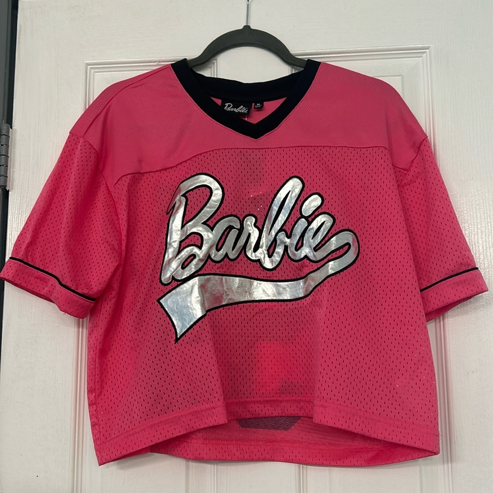 Hot Pink and Silver Barbie Jersey Size Large